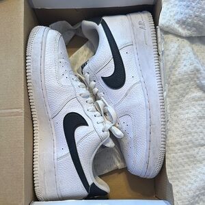 Nike Air Force 1 White and Black Men's Shoes
